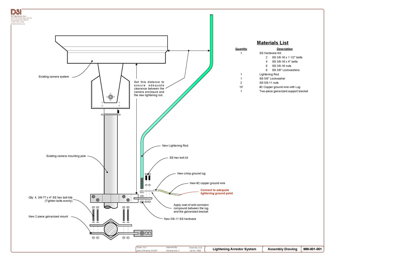 SS-103 surge suppression and grounding system drawing